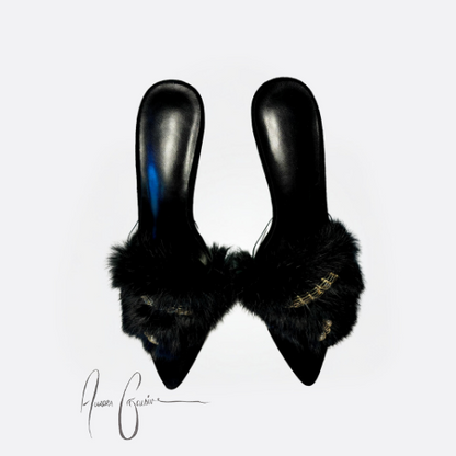 Midnight Fur Stilettos