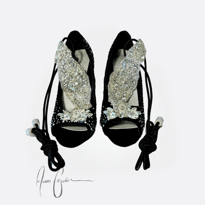 Sia Rhinestone Open Toe Pumps