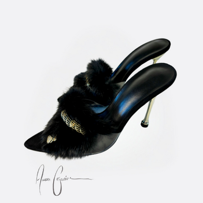 Midnight Fur Stilettos